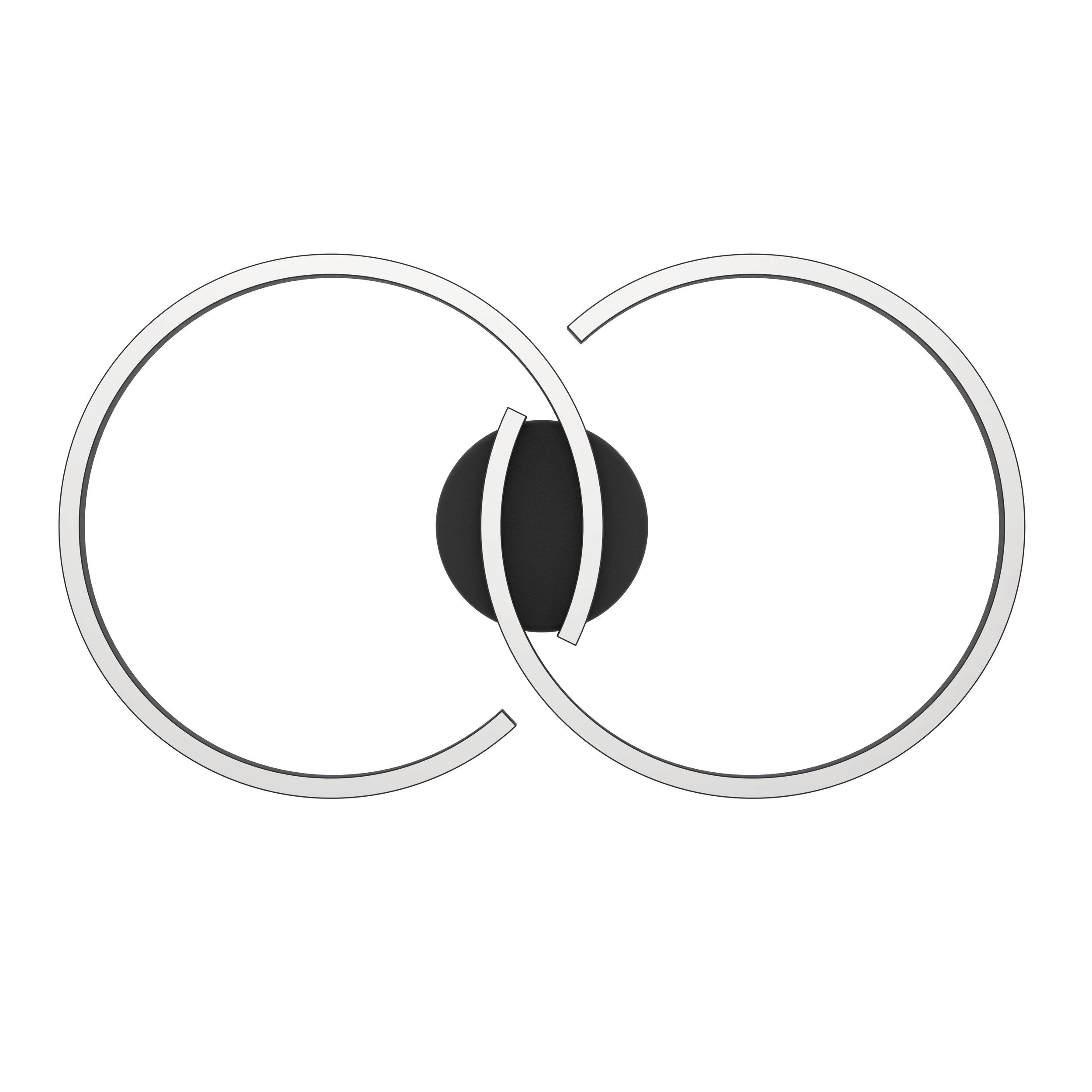 Black LED ceiling light Amandolo 2-rings Eglo 9008606275076