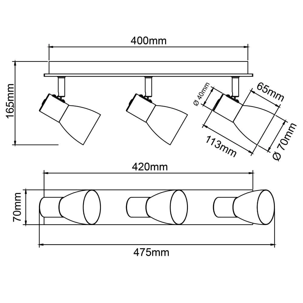 Ceiling lamp Daintree 3-light white Brilliant 4004353408731