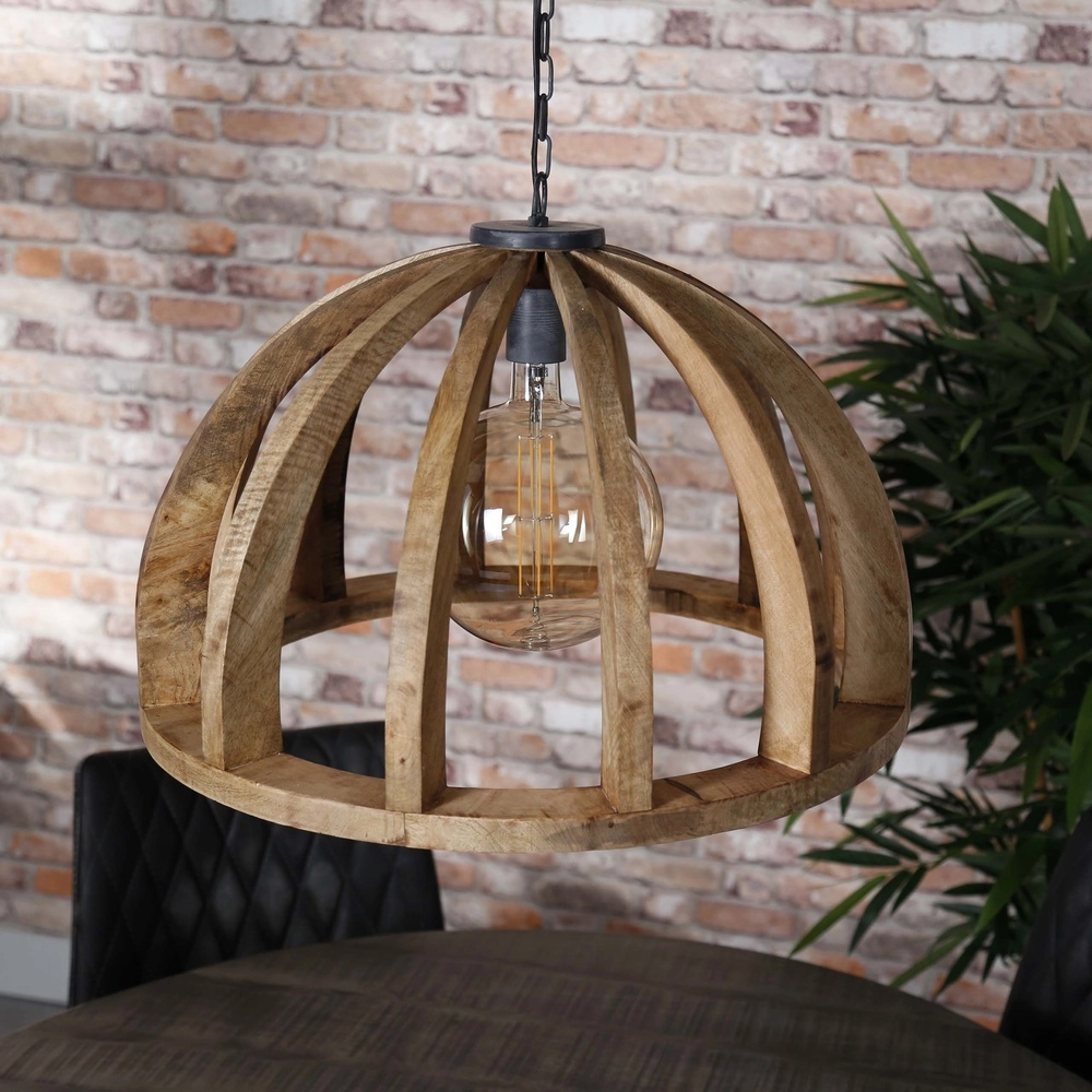 Wooden dining table pendant lamp Orba Ø 60cm - E27 Lyora 8716803513211