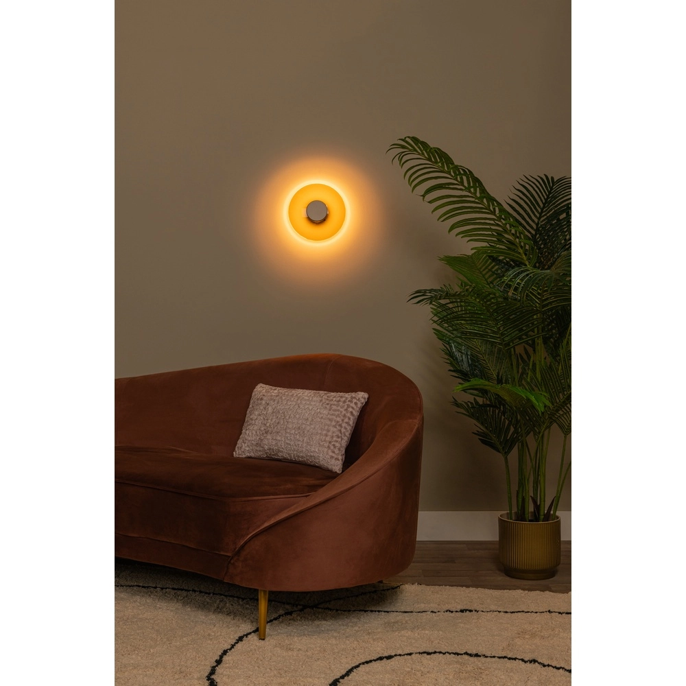 Led wall lamp Santiago Ø 23cm - champagne with amber glass Premium by Lucide 5411212221896