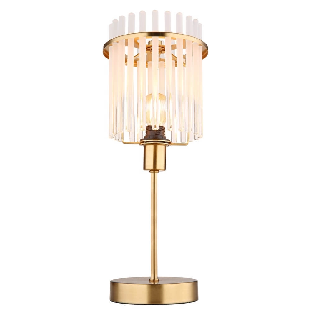 Golden table lamp Gorley with glass Ø 15cm Globo 9007371449811