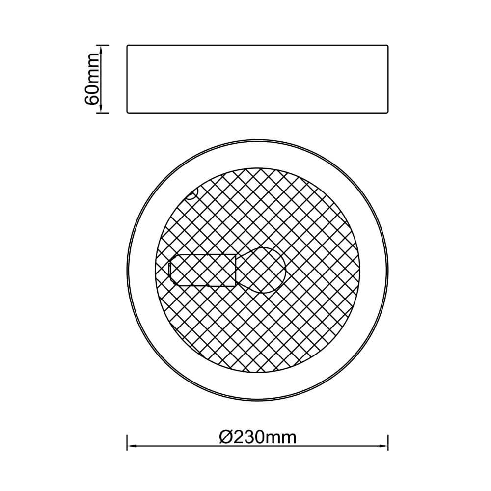 Black ceiling lamp Sandros Ø 23cm with mesh Brilliant 4004353409448