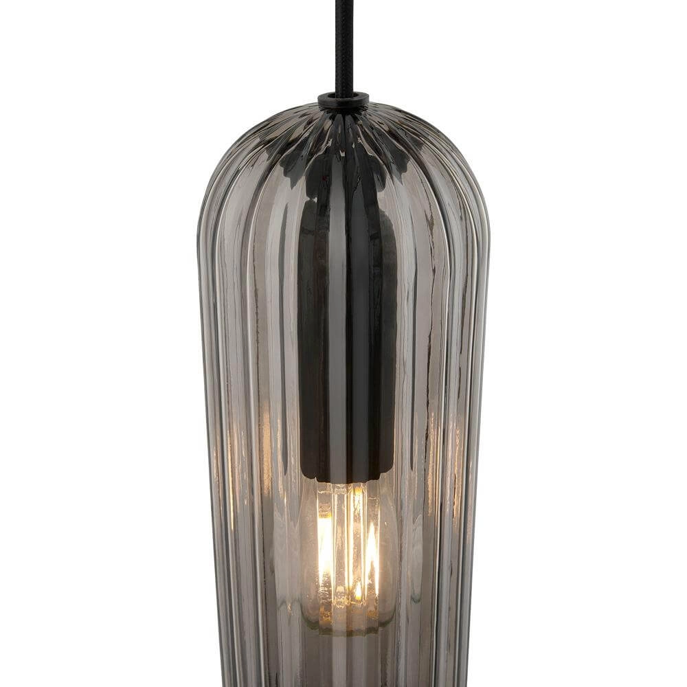 Modern pendant lamp Miella black with smoke glass Nordlux 5704924018602