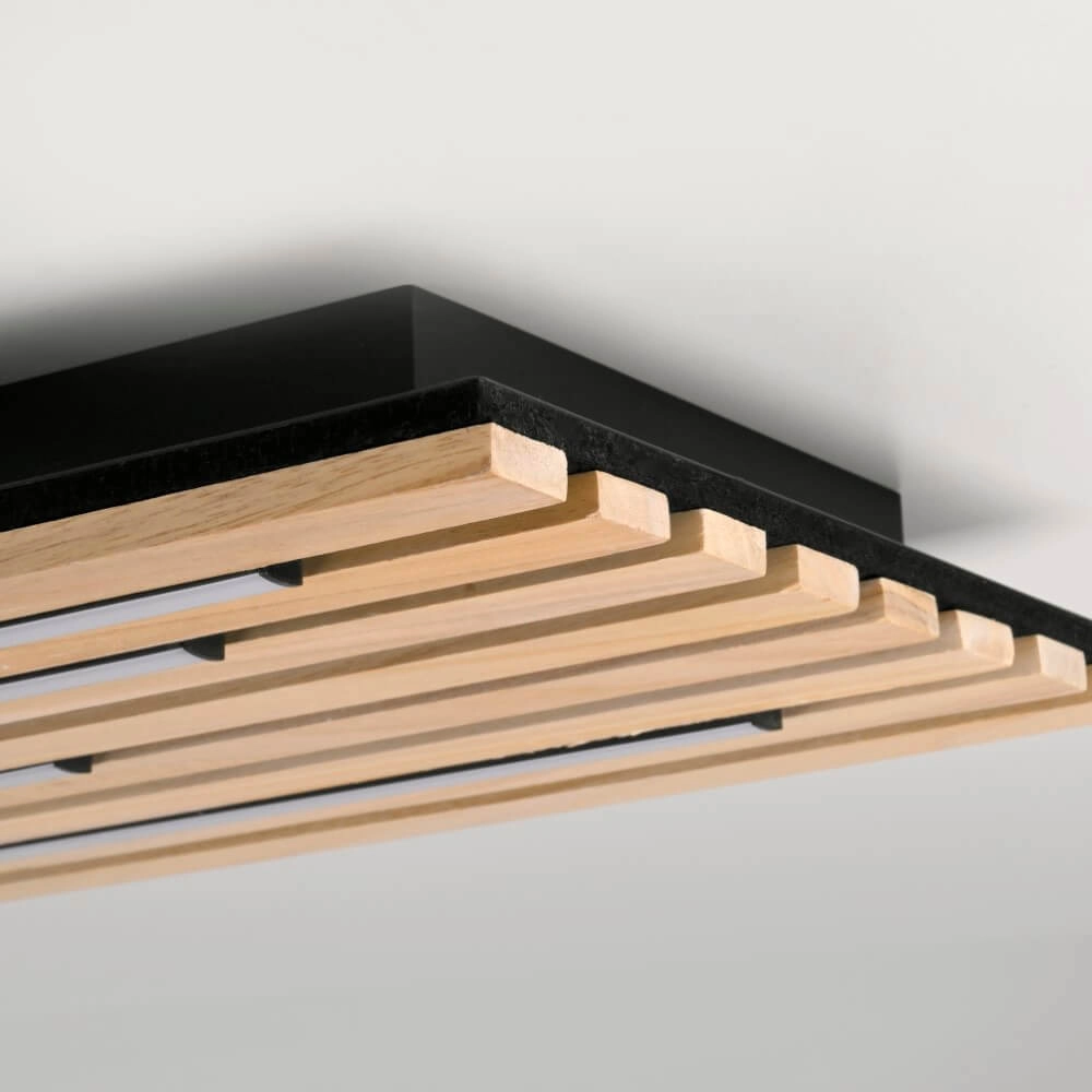 Rectangular ceiling lamp Q-Akustik wood Paul Neuhaus 4012248385371