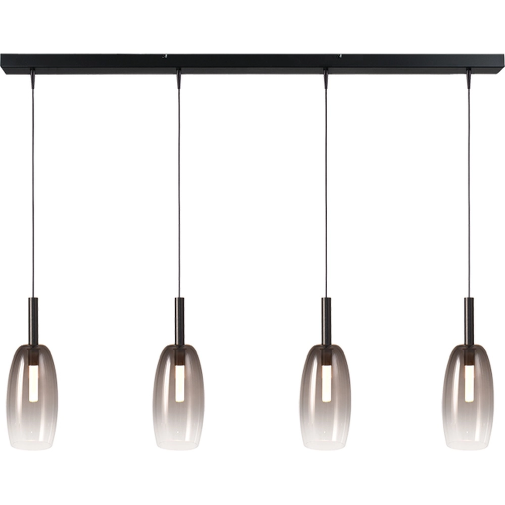 4L pendant lamp Ø11.5cm Lido Olive with smoke-fading glass