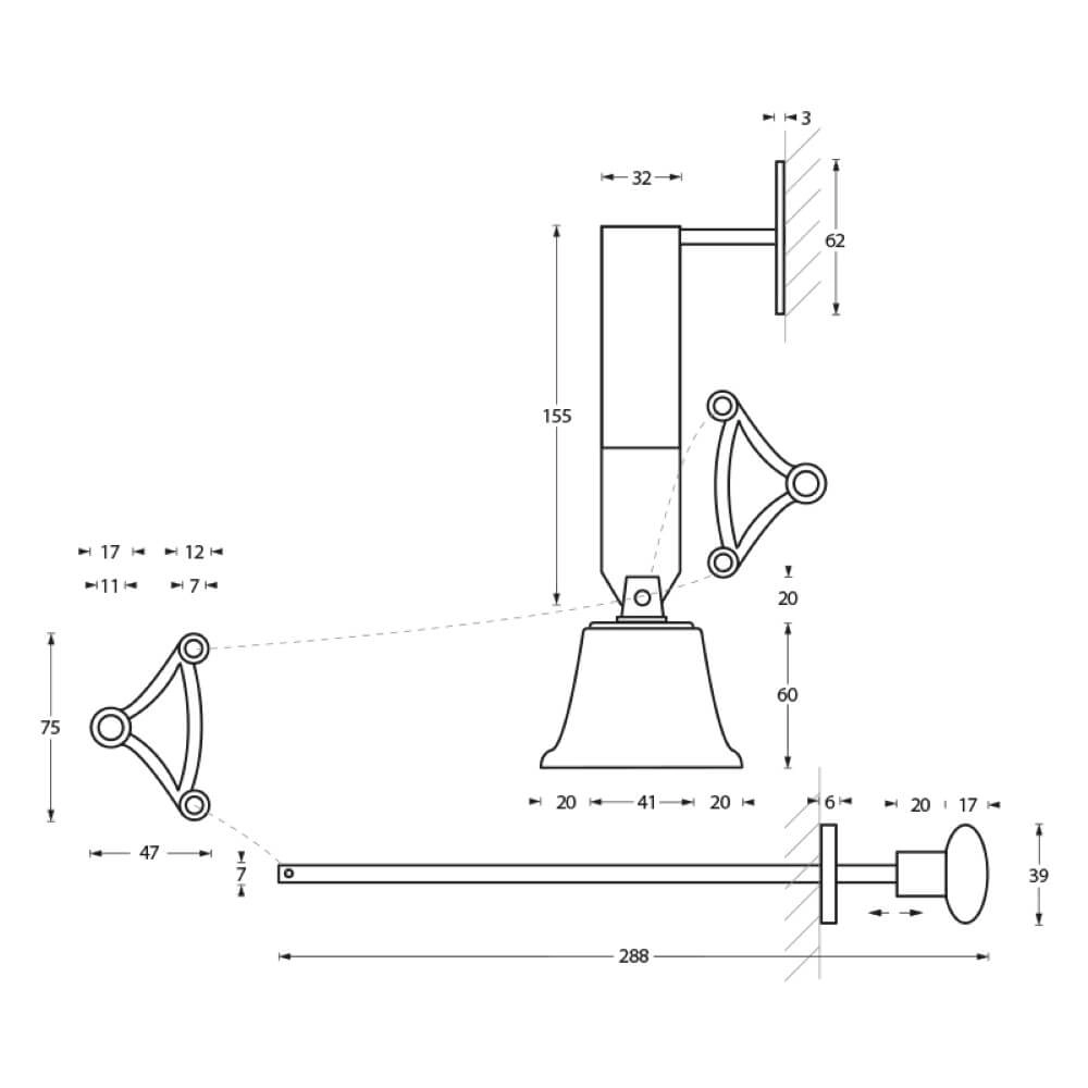 Classic doorbell/pull bell Chimea black Intersteel 8714186122822