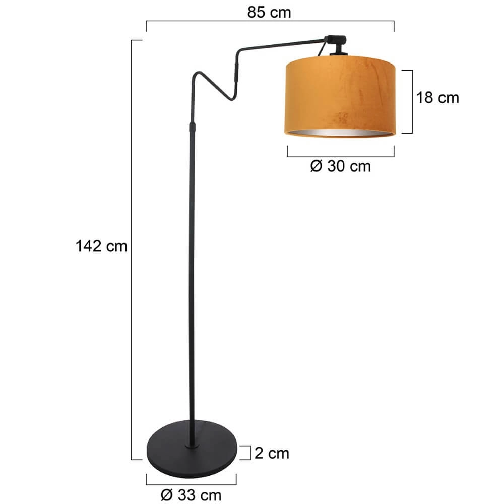 Standing reading lamp Linstrom with gold hood Steinhauer 8712746172317