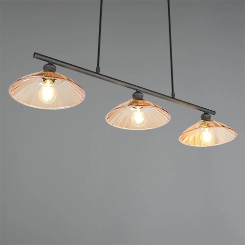 Classic pendant lamp Eluna 3-light black Trio 4017807682502