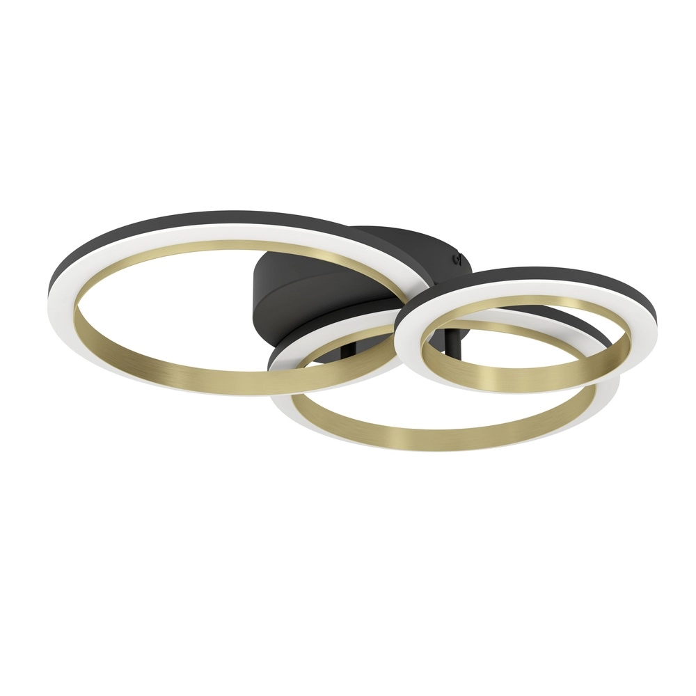 Ceiling led lamp Calliera round - black with gold
