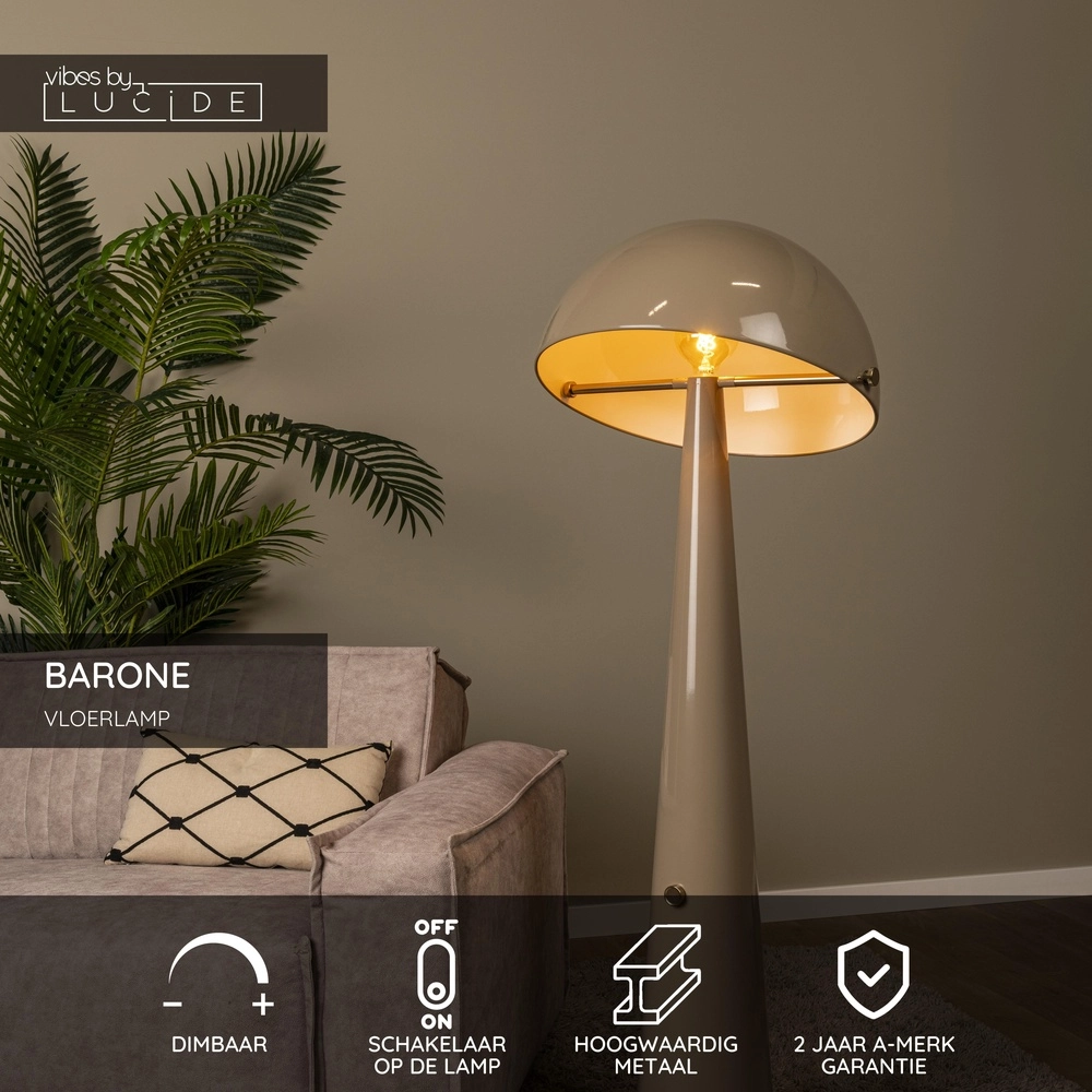 Floor lamp Barone taupe Lucide Vibes 5411212650146