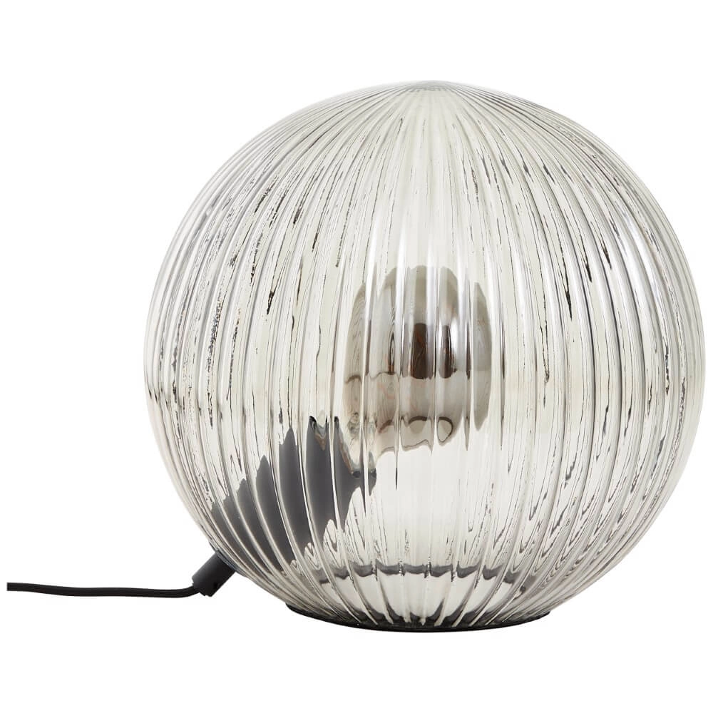 Sphere table lamp Belado Ribbed with smoke glass Brilliant 4004353428425