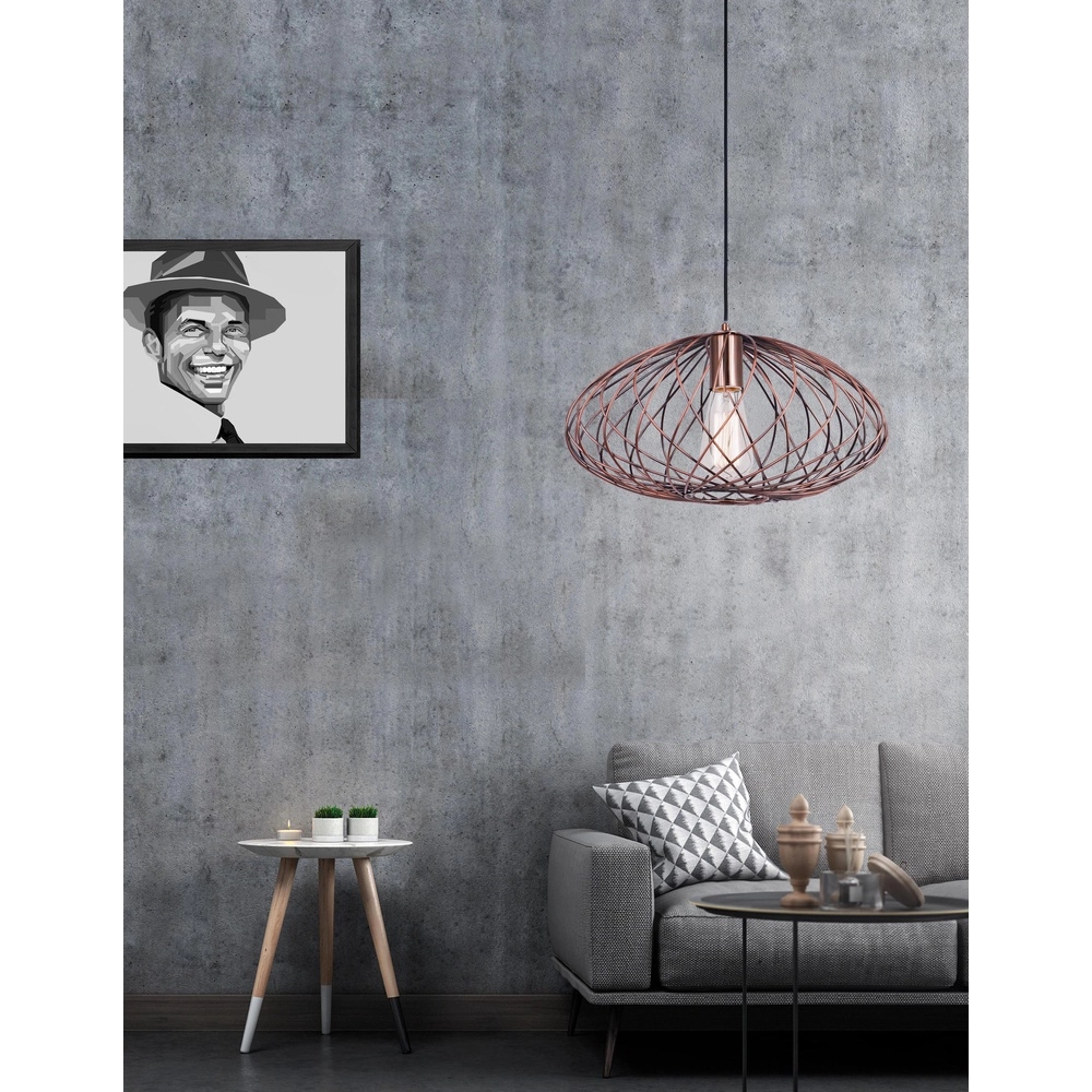 Pendant lamp Eriberto Ø 35cm rust brown