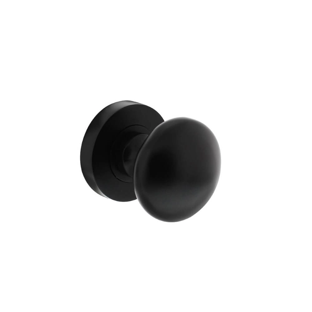 Black door knob Tondo on rosette