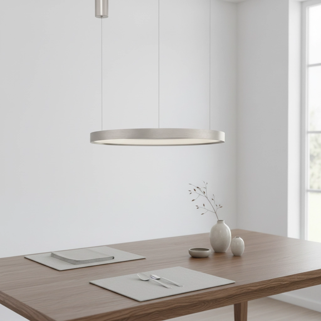 Round pendant lamp Perrine silver grey Ø 60cm