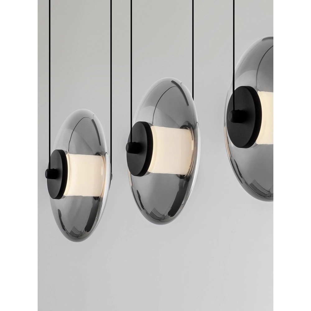 Unique pendant lamp Ballet black 3-light straight Lyora 5212017458421