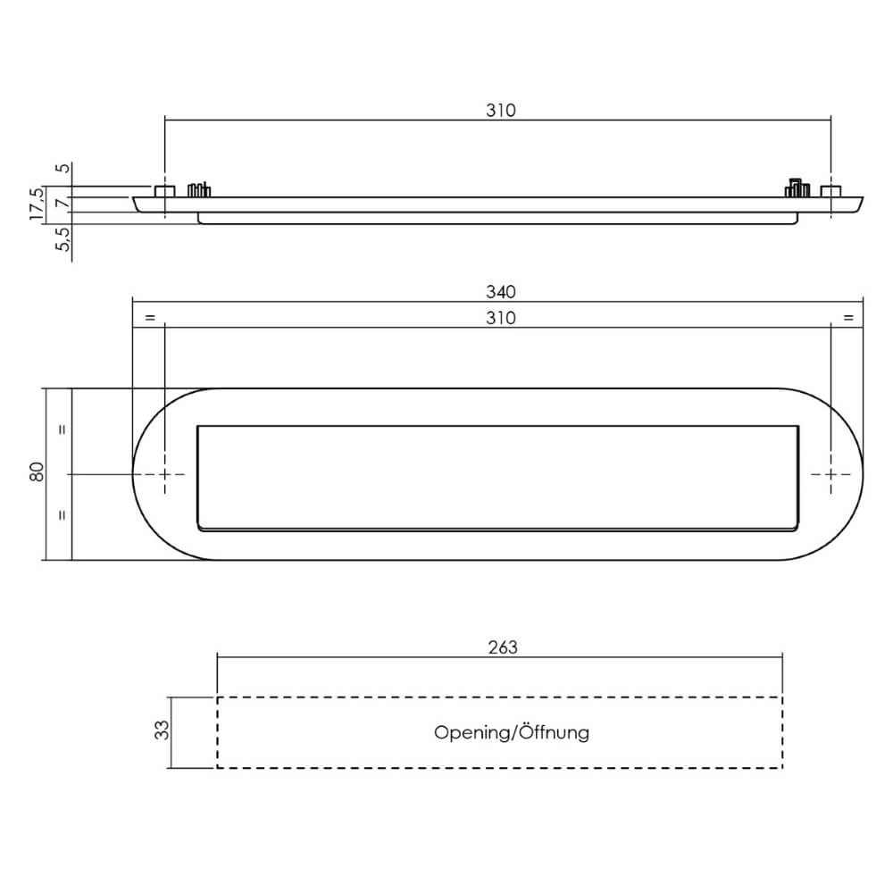 Mailbox with rain rim Posta oval stainless steel Intersteel 8714186153888