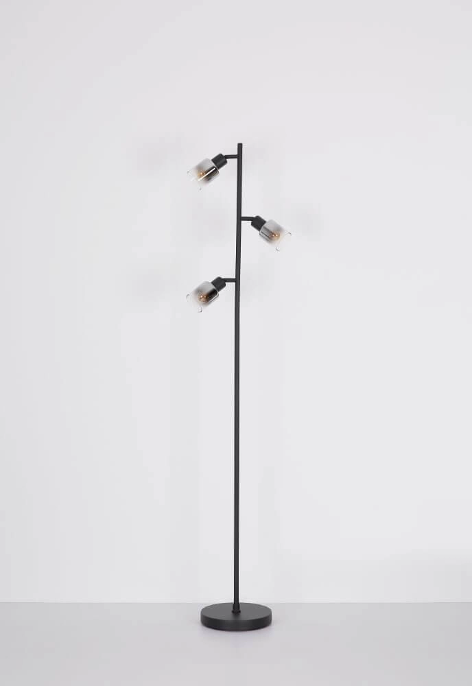 Floor lamp Hubertus with smoke glass Globo 9007371458011