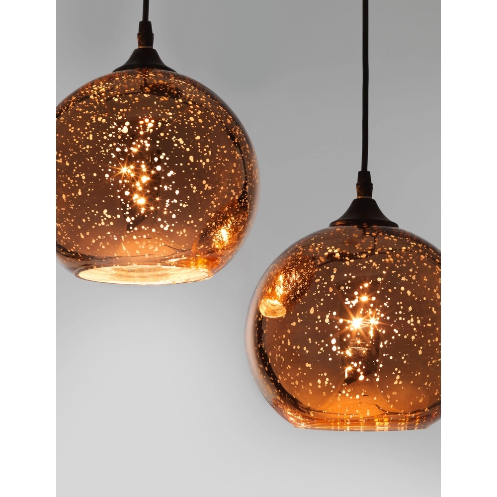 Pendant lamp Blaze 3-light copper glass Lyora 5212017412744