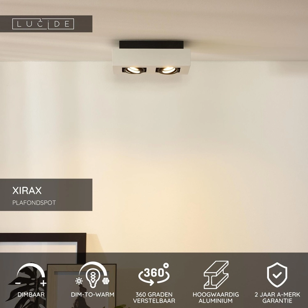 Ceiling spotlight Xirax 2 x 5W white Lucide 5411212092311