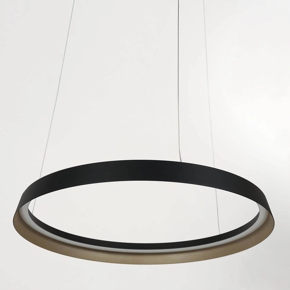 Sleek pendant lamp Ringlux black Ø 60cm Steinhauer 8712746171976