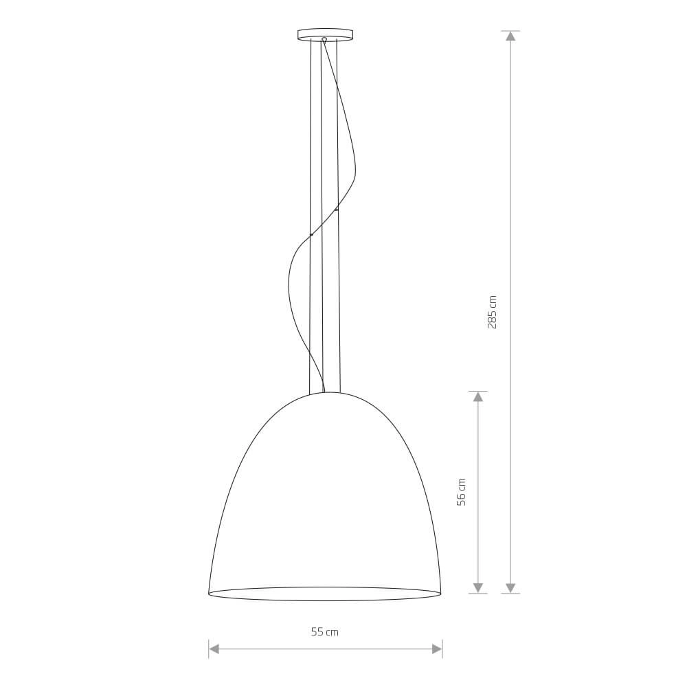 White hanging lamp Egg L Ø 55cm Lyora 5903139902397
