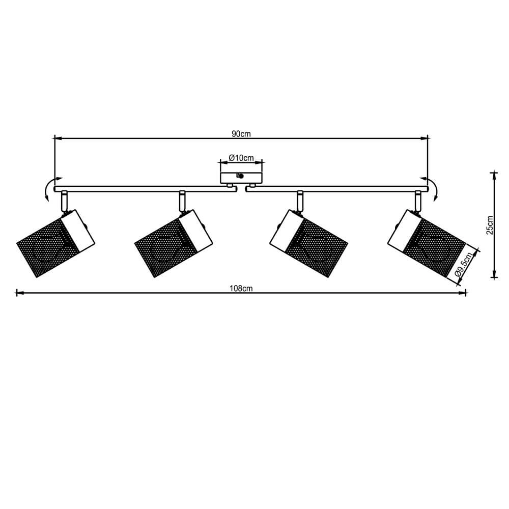 Black ceiling lamp Kamolo 3x E27 Brilliant 4004353409417