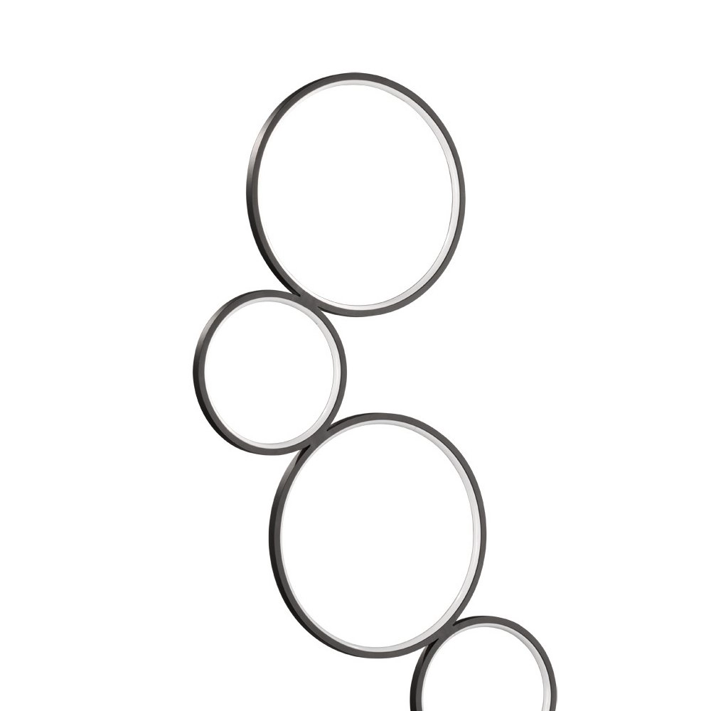 Floor lamp Rondo 5-ring black Trio 4017807423853