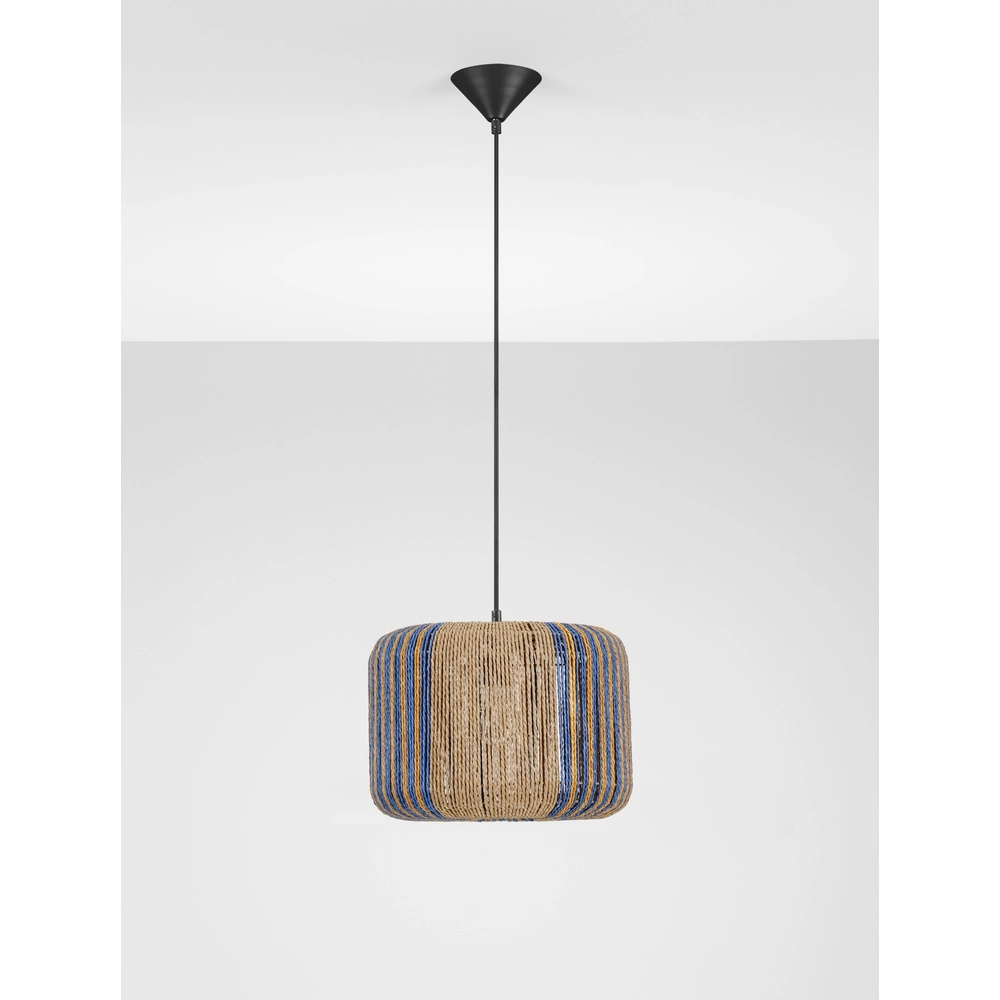 Pendant lamp Abby Ø 33cm brown with blue Lyora 5212017477330