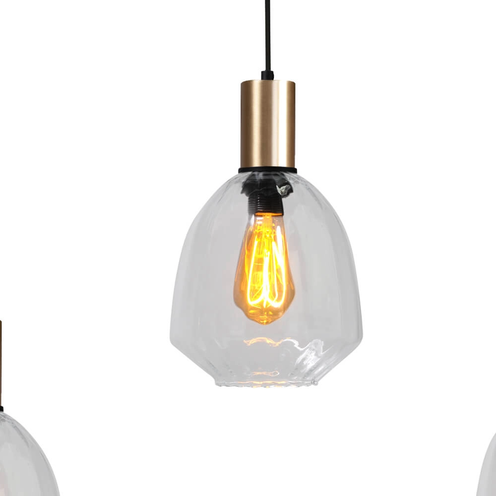 5-light hanging lamp - gold - Porto with Nicolette clear lenses Masterlight 8718121270319