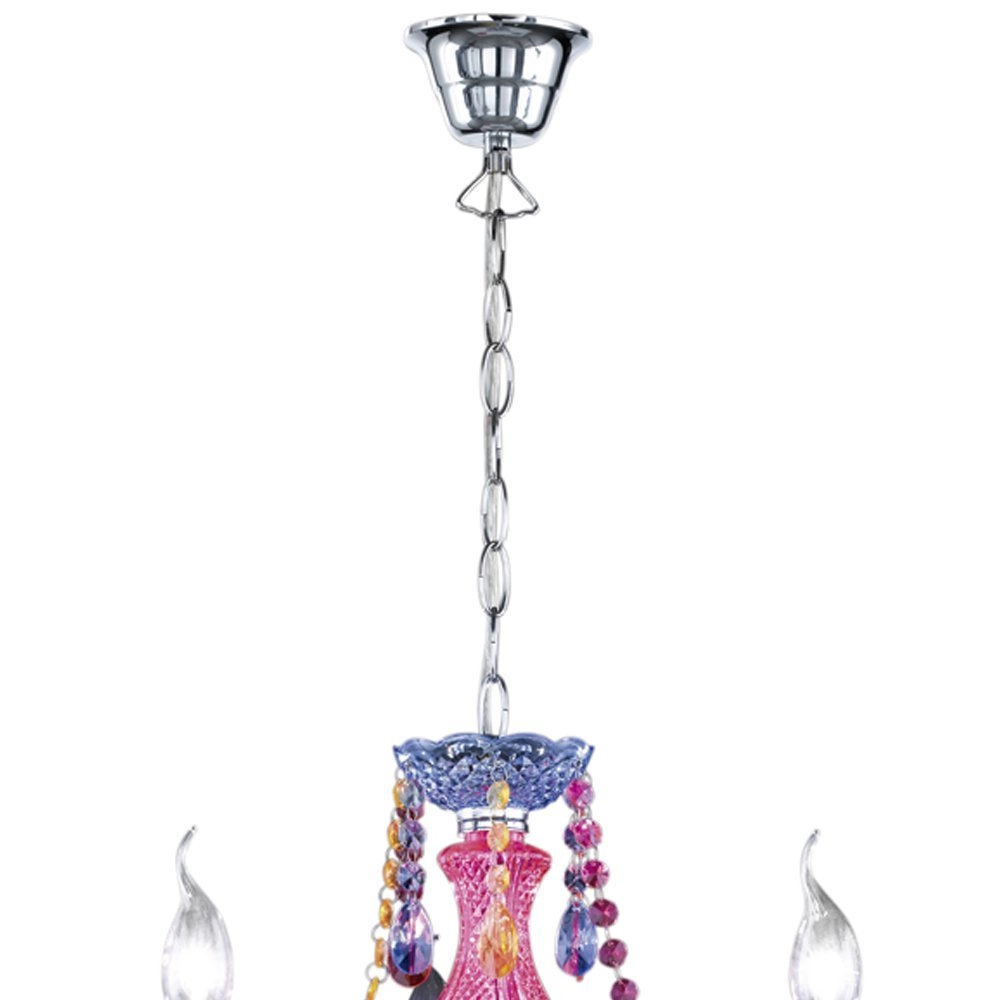 Chandelier Luster Crystal 40cm 3-light colored transparent Trio 4017807241181