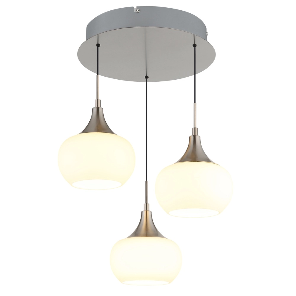 Design pendant lamp Lui 3-light nickel Globo 9007371589593