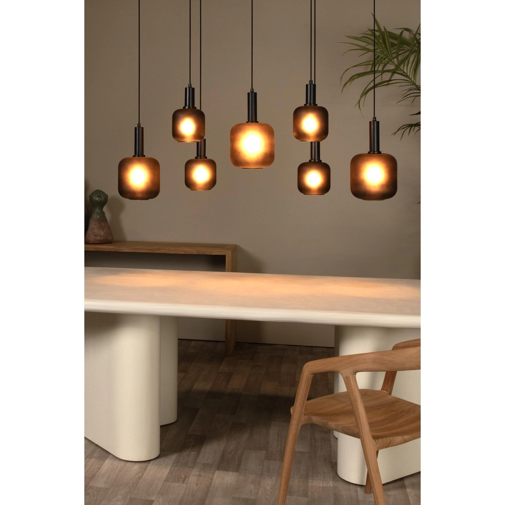 Black pendant lamp Eloise 7-light Lucide 5411212452481