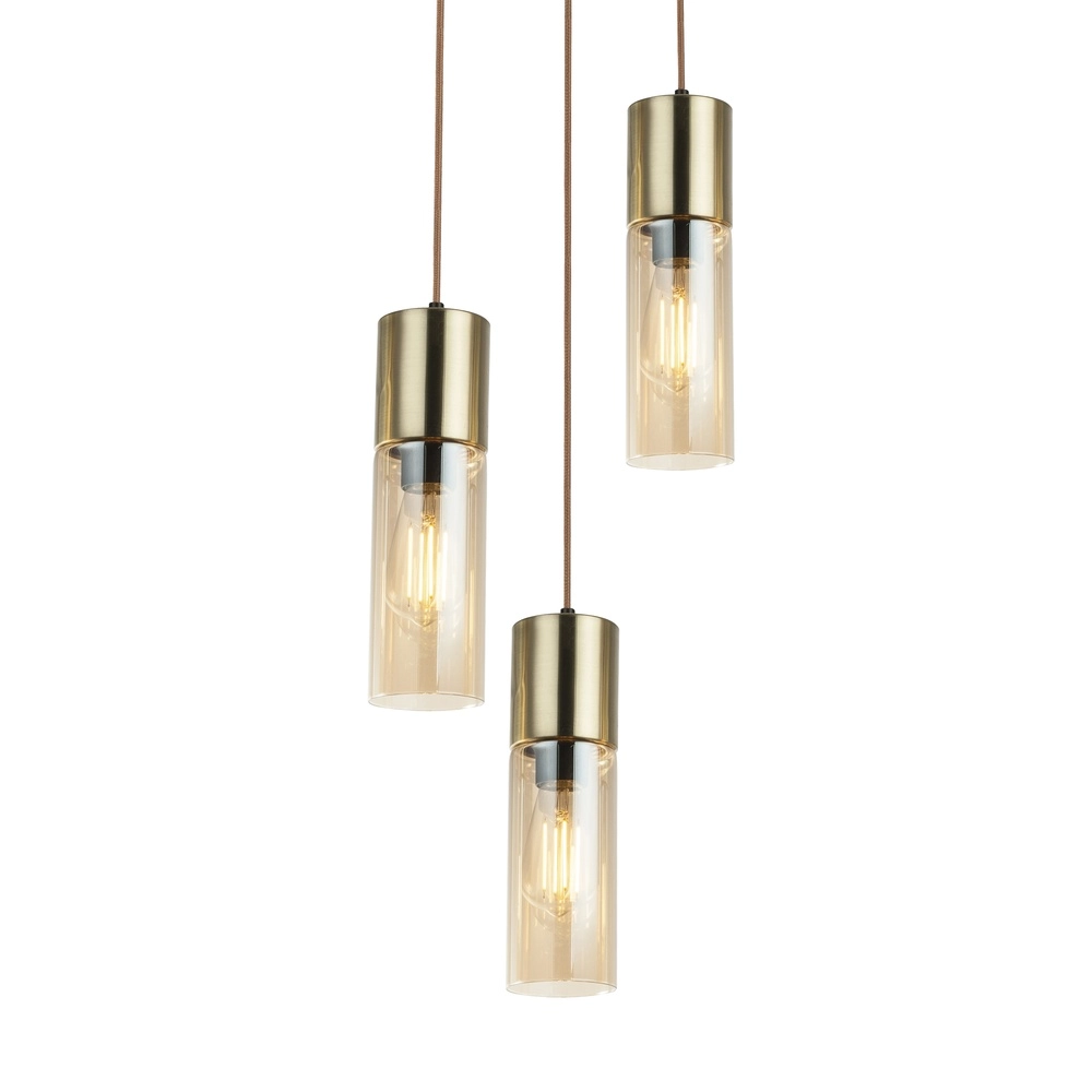 3-light pendant lamp Annika Gold design Globo 9007371409686