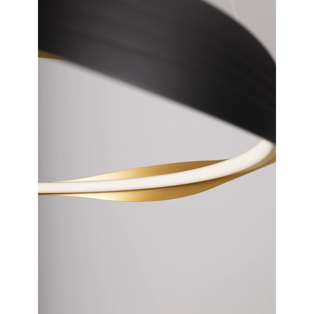 Design pendant lamp Dobi Ø 60cm black with gold Lyora 5212017450036