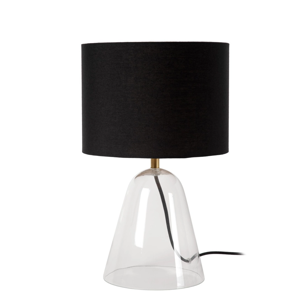 Table lamp Campana glass with black shade 40cm