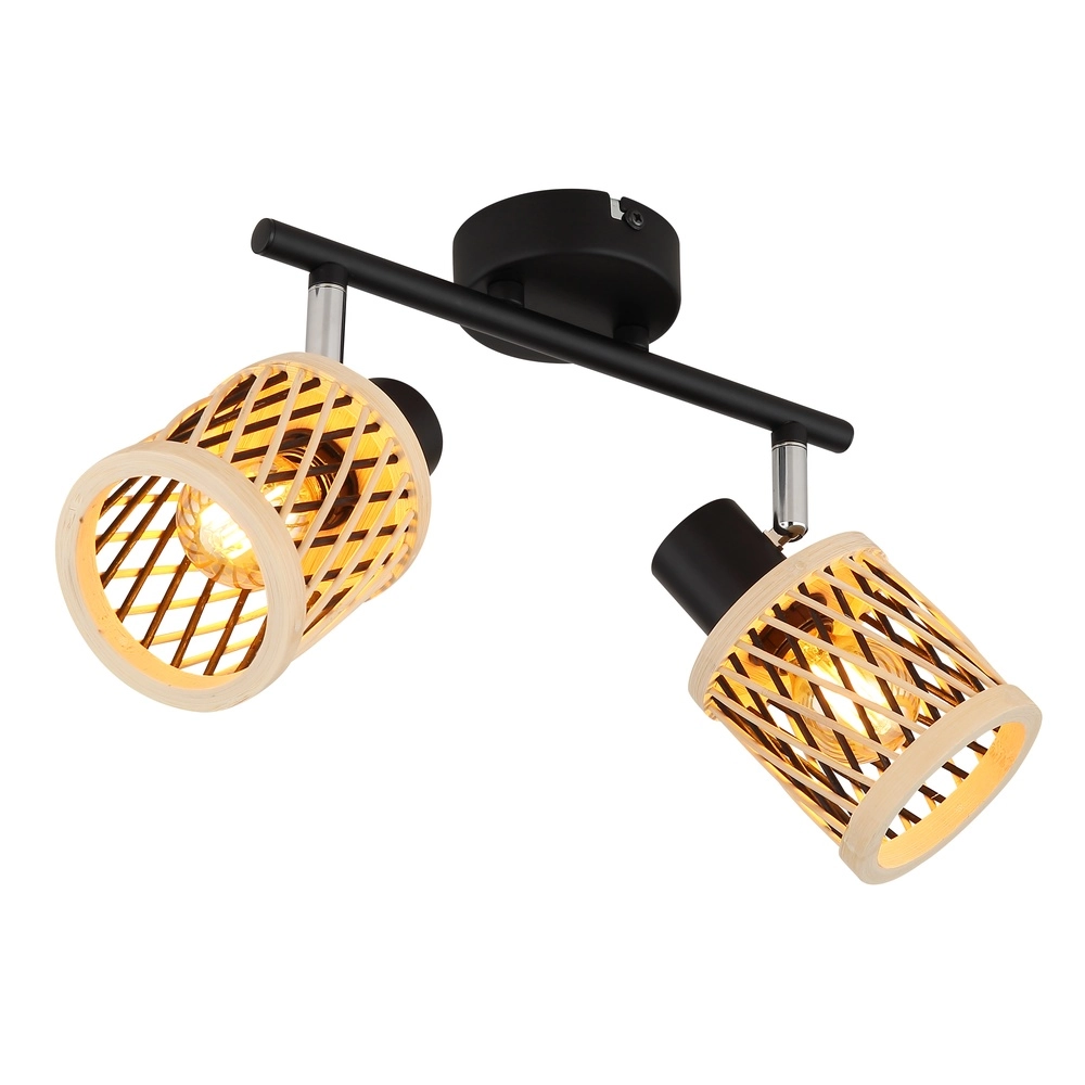Wall lamp Mali 2-light black with caps