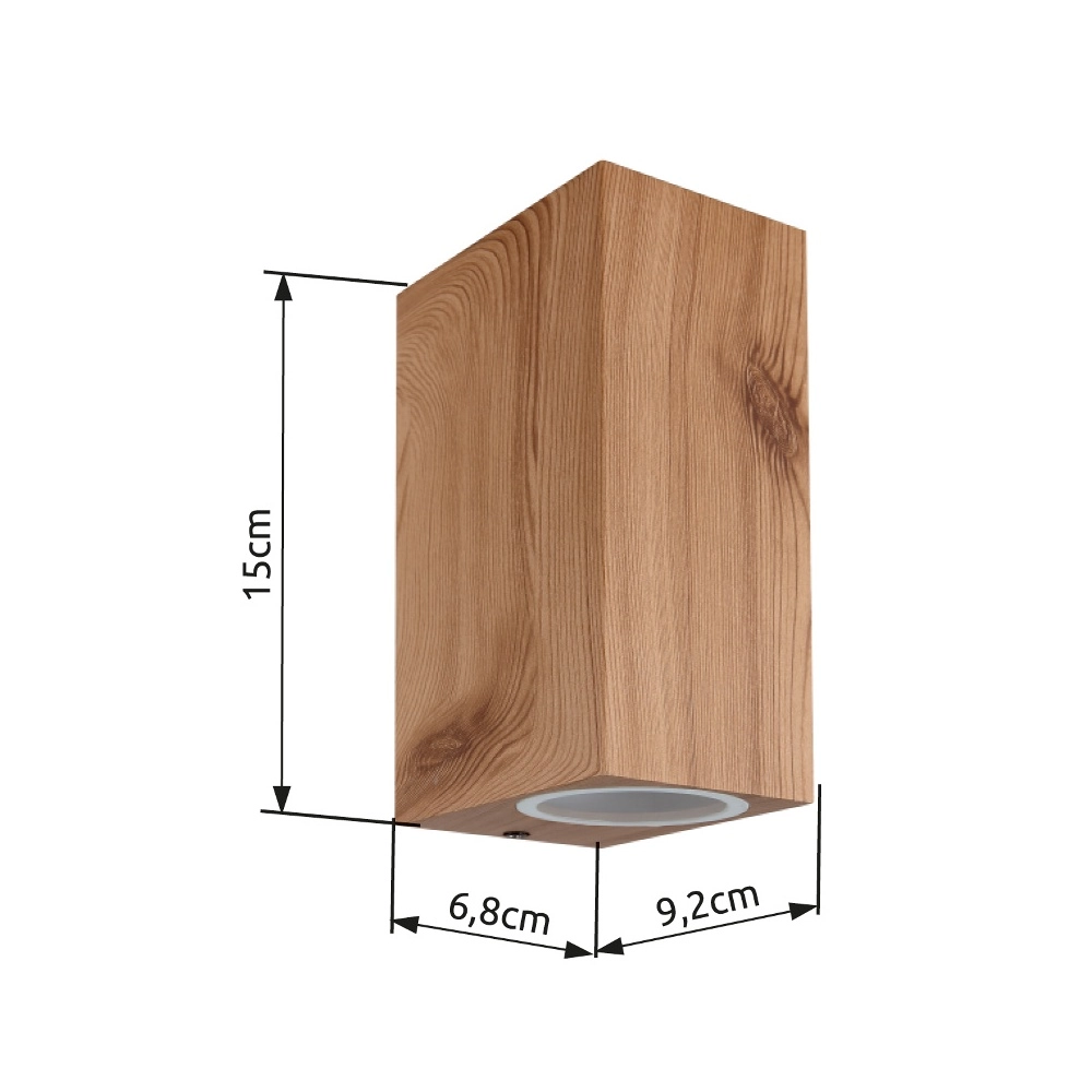 Sleek surface-mounted spot Veronika Up & Down Wood Globo 9007371444786
