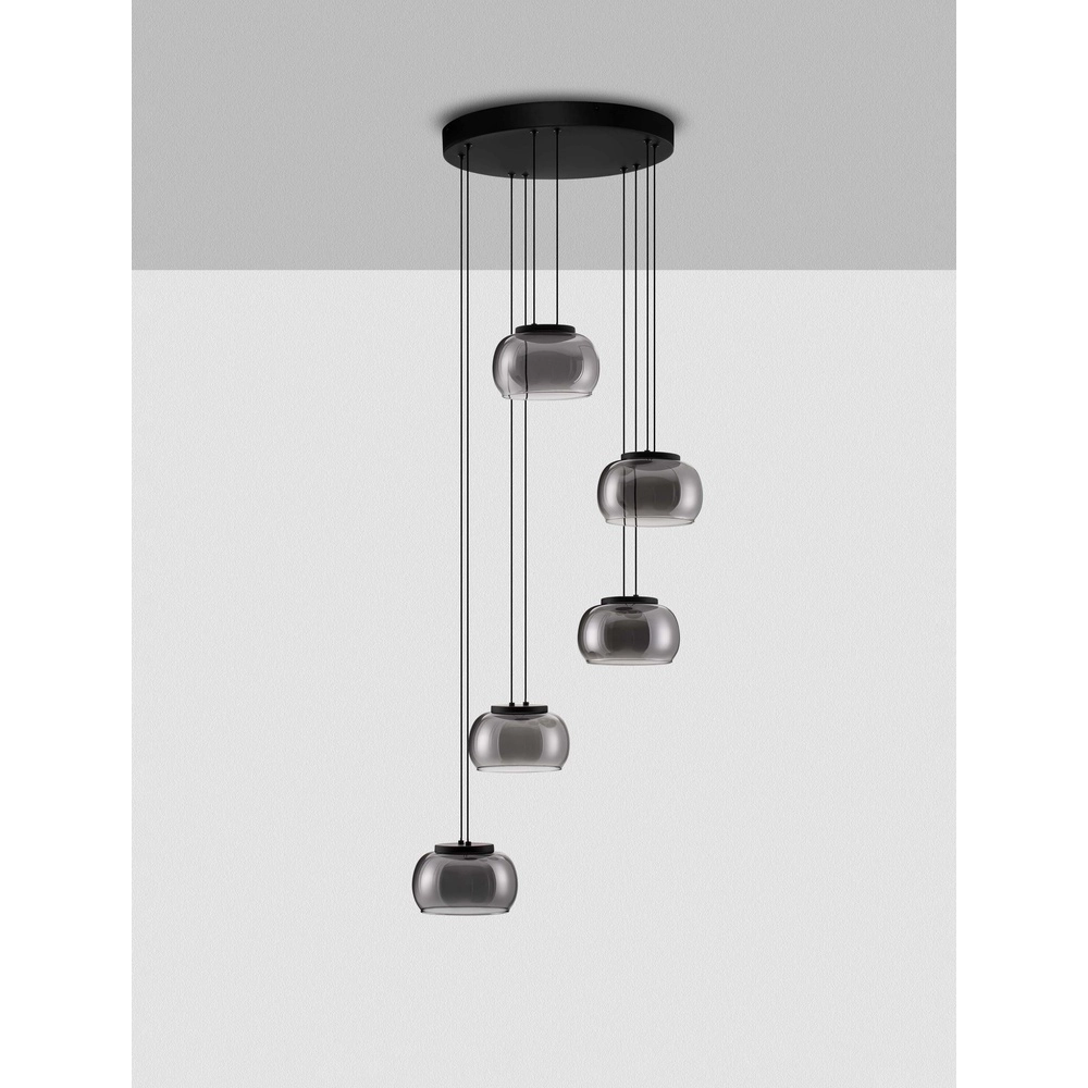 Modern pendant lamp Bios 5-light black Lyora 5212017458537