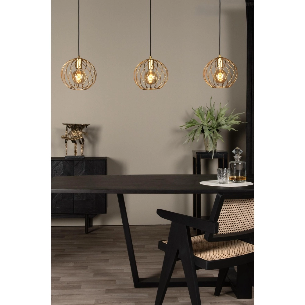 3-light pendant lamp Danza Gold Lucide 5411212211545