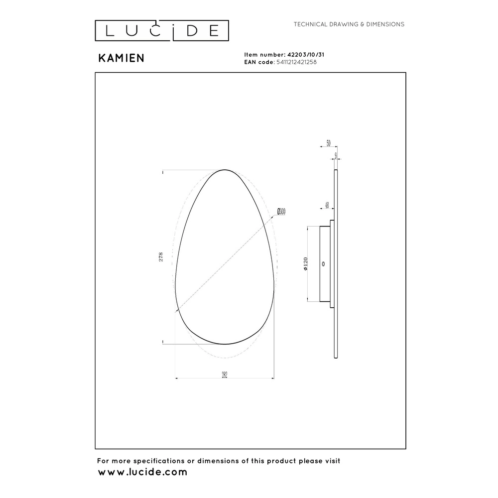 Unique wall lamp Kamien marble 30cm Premium by Lucide 5411212421258
