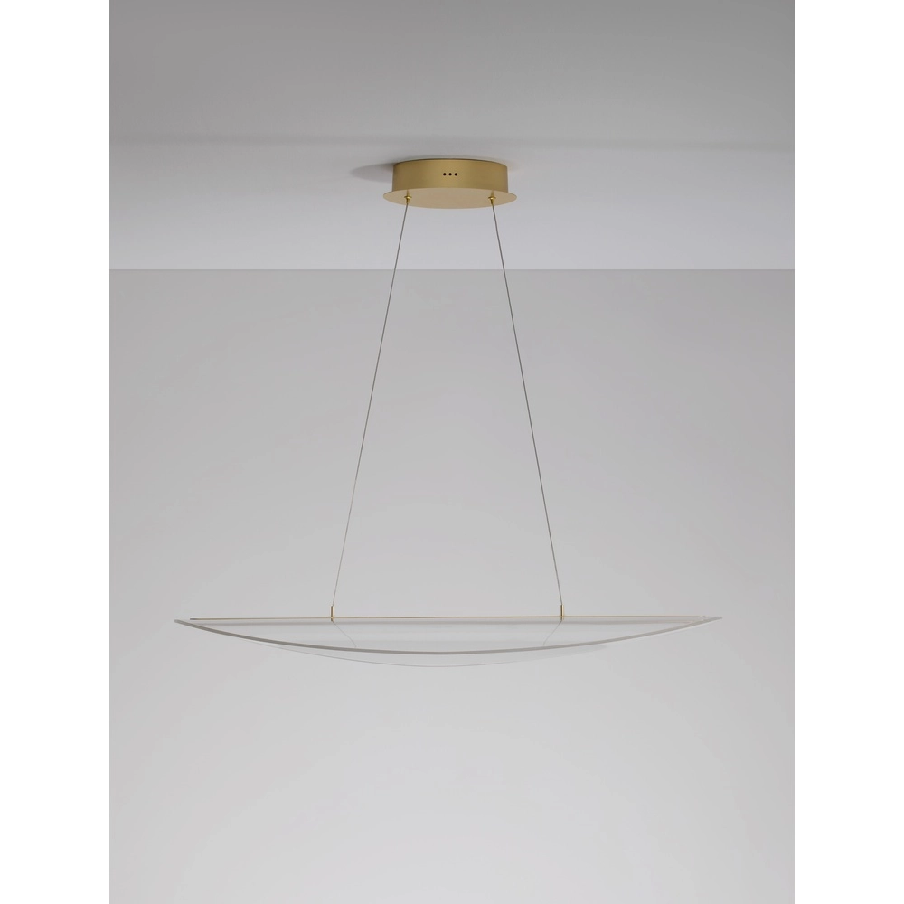 Pendant lamp Agos gold with plastic wide Lyora 5212017439413