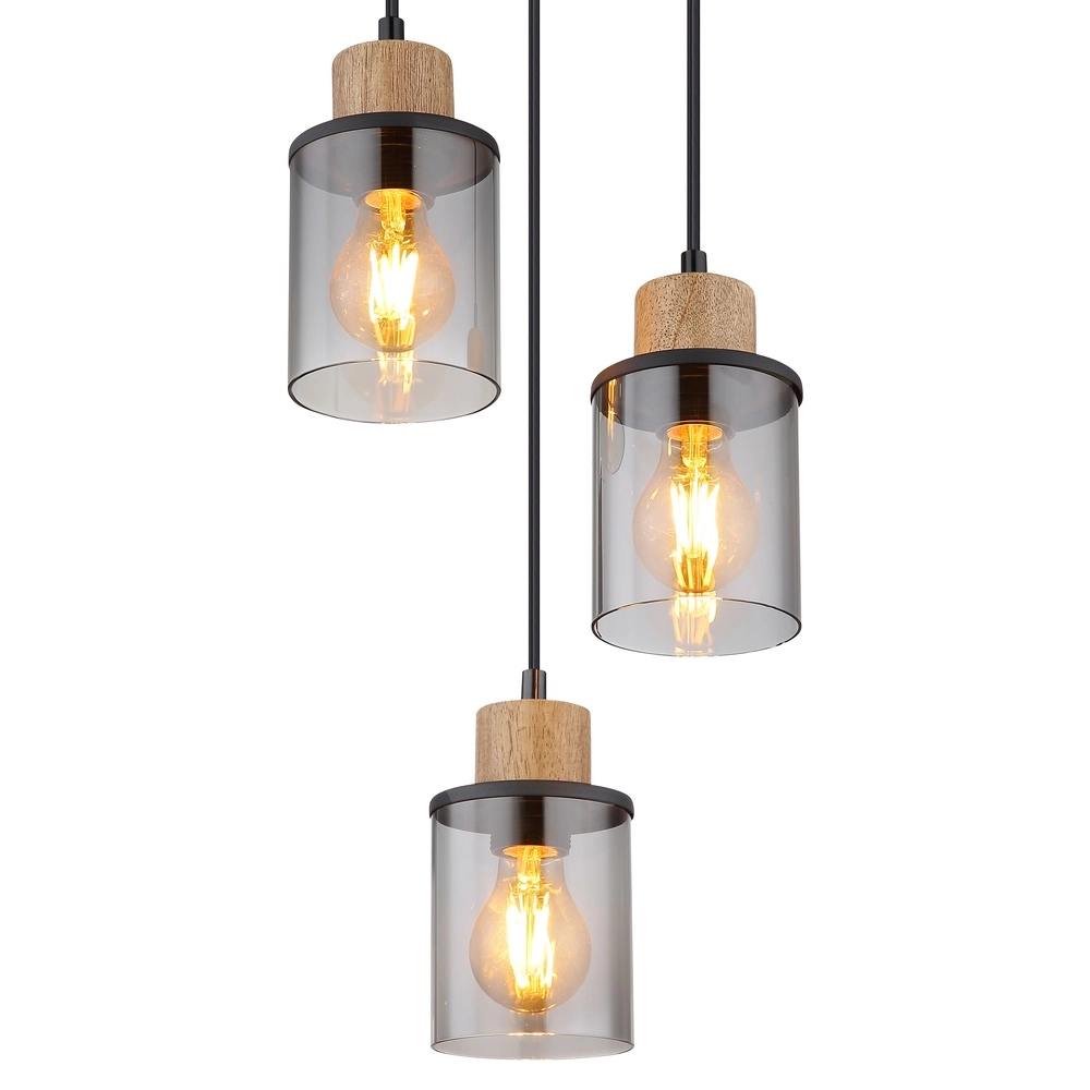 3-light pendant lamp Reid Round Black Globo 9007371457250
