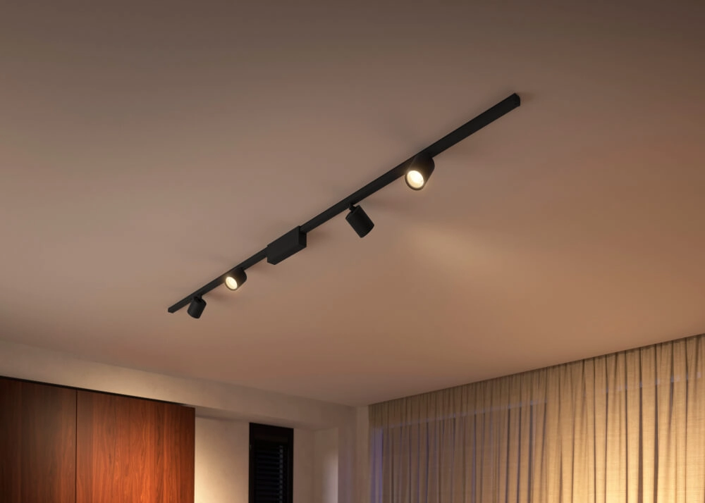 Hue Perifo - White and color set of 4 spots black Philips 8719514407763