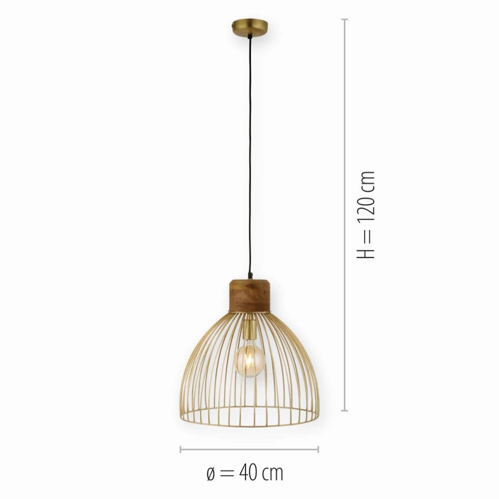 Pendant lamp Alami Brown brass Just Light 4043689976125