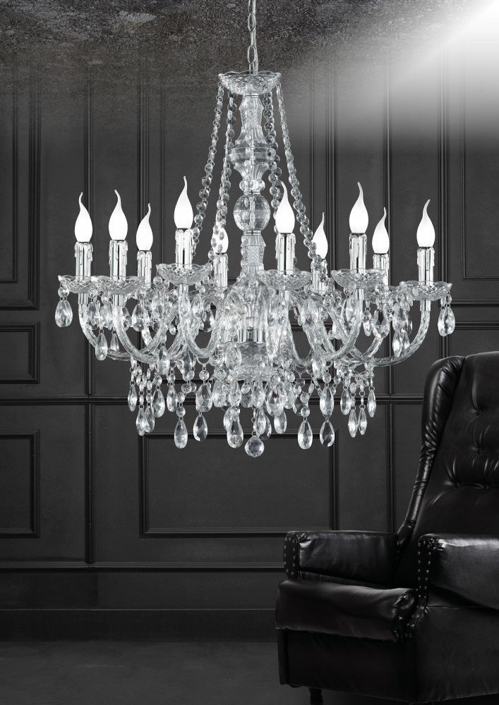 Chandelier Luster Crystal 77cm 10-light with crystal Trio 4017807138825