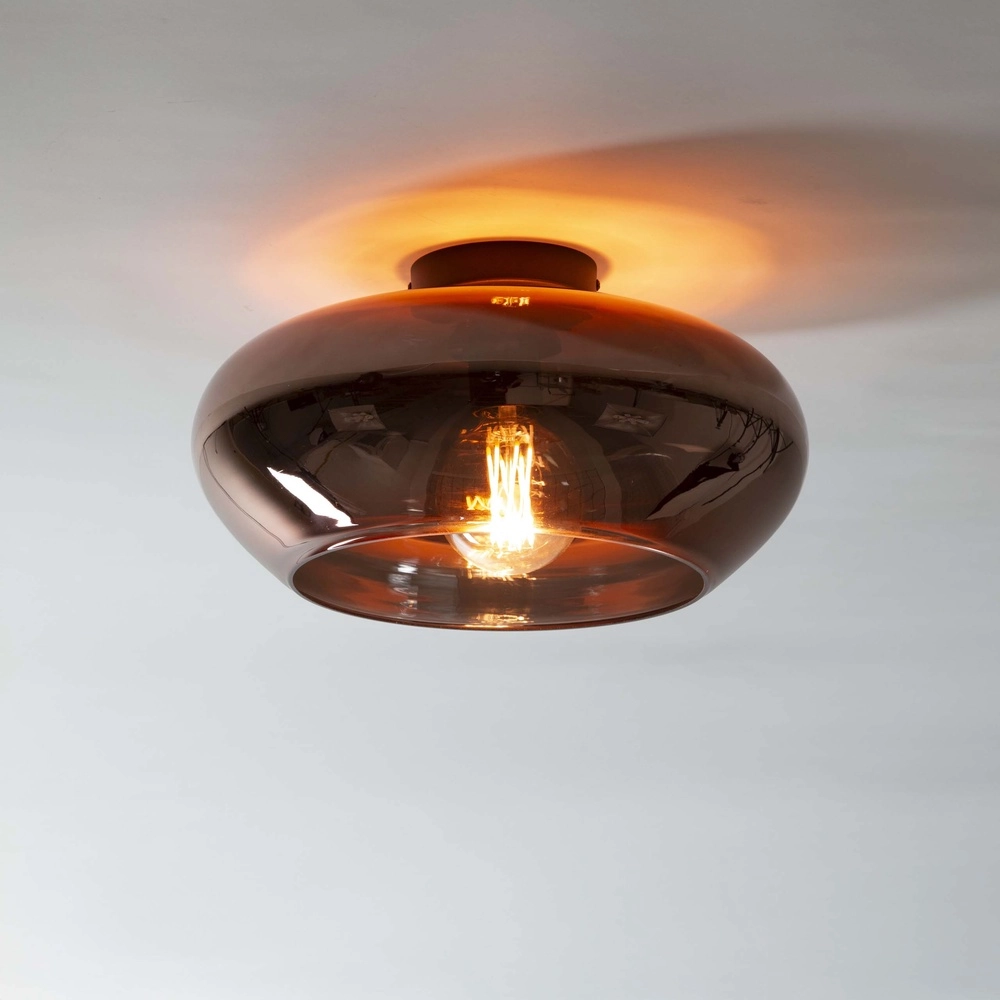 Glass ceiling lamp Elevate Ø 40cm - copper glass