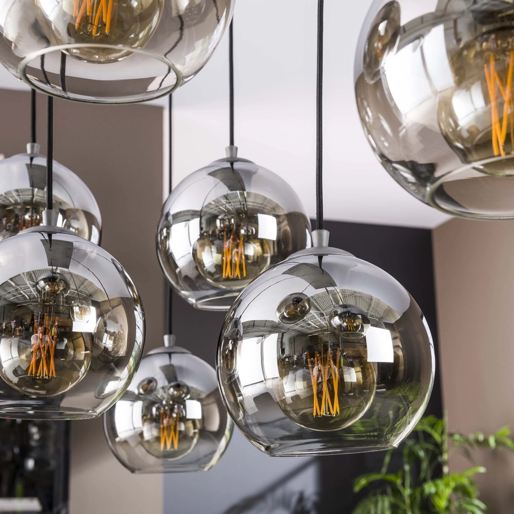7L pendant light Bubble with silver fading glass Lyora 8716803511231