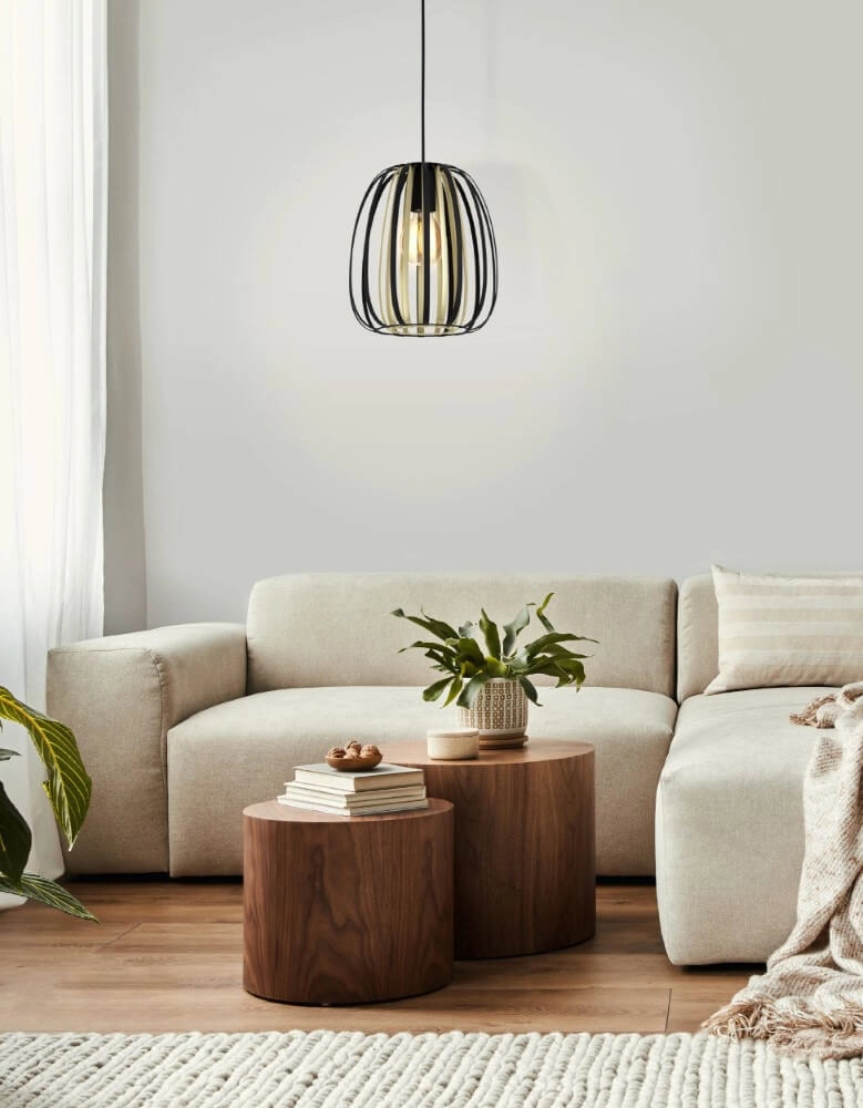 Pendant lamp Ø 25.5cm Encinitos black with gold Eglo 9002759996659