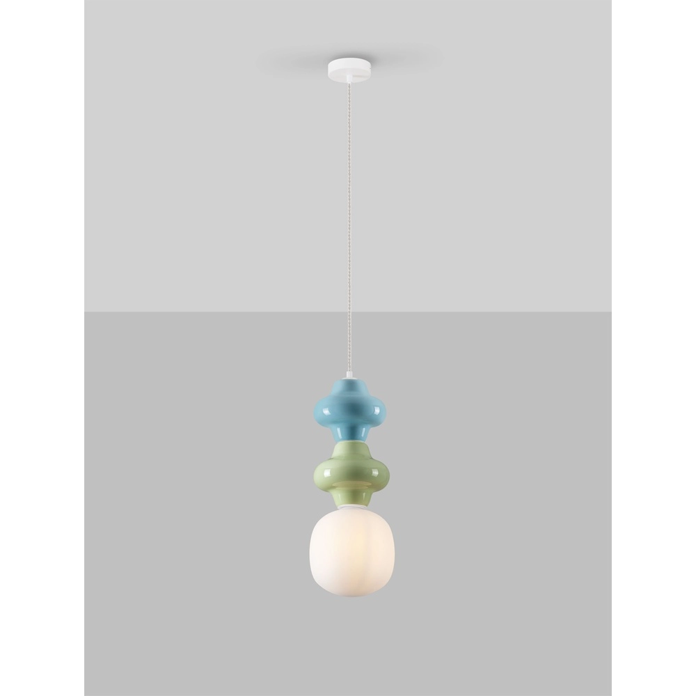 Pendant lamp Clio M green and blue ceramic Lyora 5212017461285