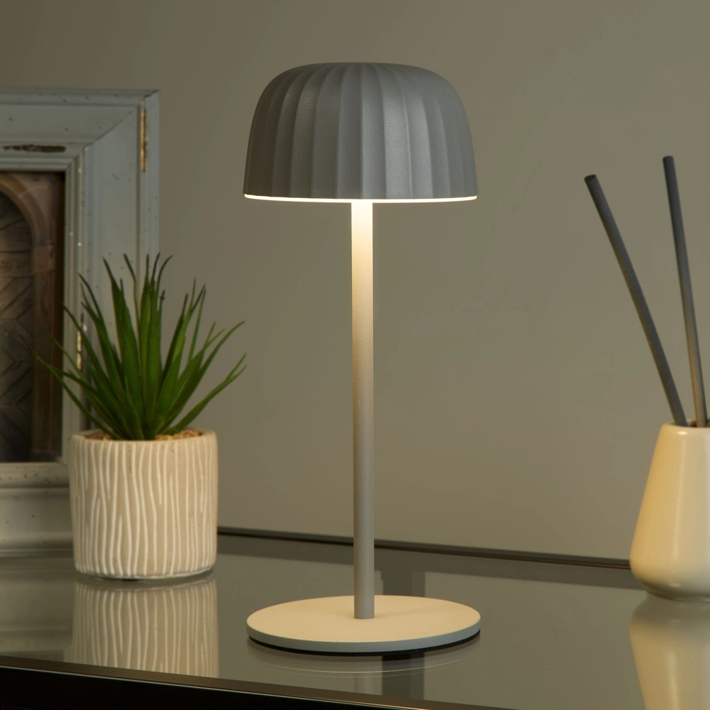 USB Rechargeable Table Lamp Ezra grey Searchlight 5053423306124